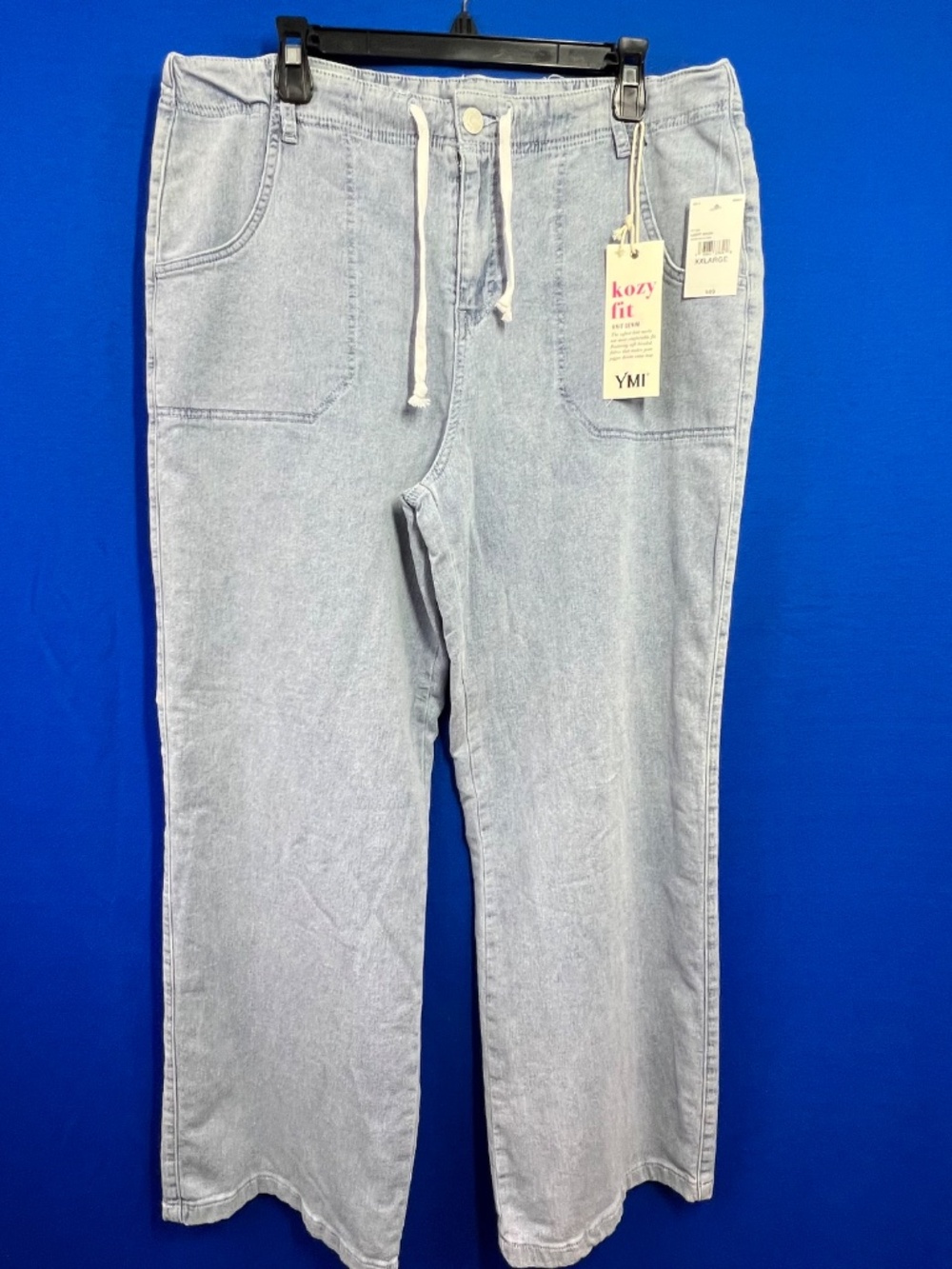 NWT🤩 |•YMI•| Kozy Fit Soft Knit Denim Light Wash Pull On Jeans Size XXL - Picture 2 of 7